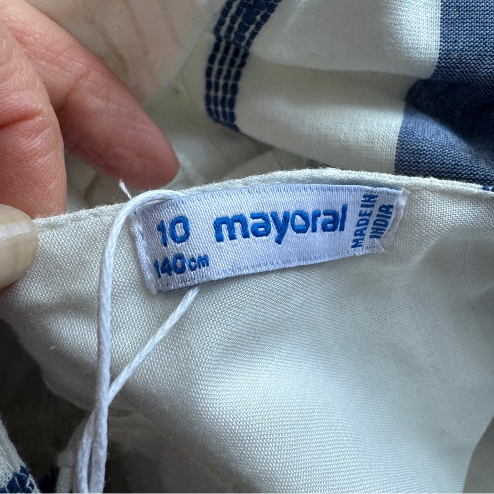 Mayoral summer  blue and white striped halter style size 10 nwt - Picture 9 of 11